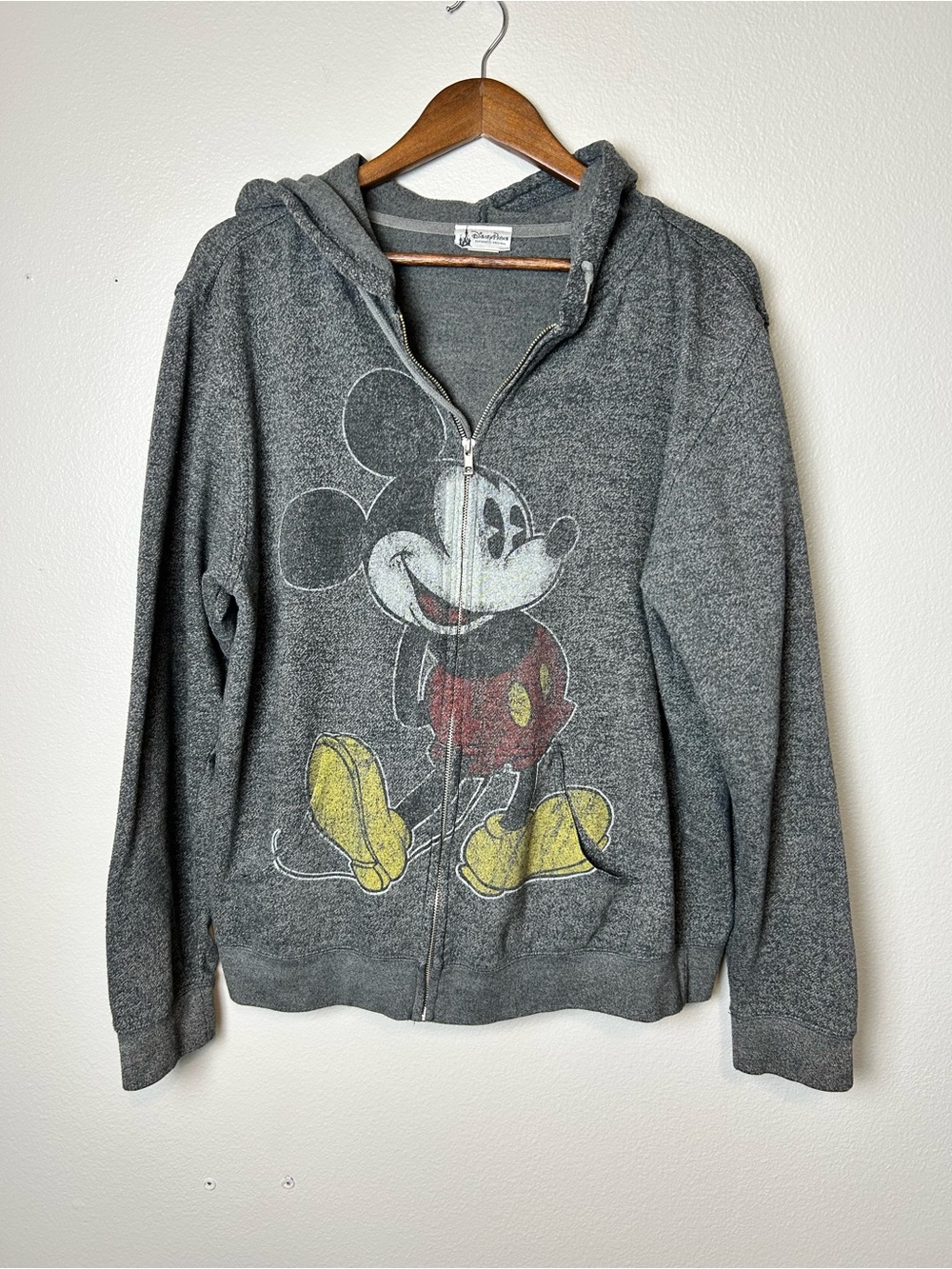 Disney Parks Mickey Mouse Zip Hoodie Vacation Gray size Large